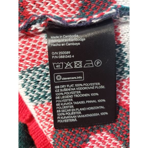 H&M Holiday Sweater Unisex Size XS Green Red Snow Business Christmas Jumper - Picture 7 of 9